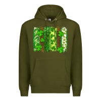 Army Green st patricks day brush stroke Premium Hoodie - RanaPortraitStore