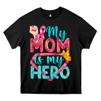 Black My Mom Is My Hero Breast Cancer Heavy Core Tee - BundleAndBundleShop