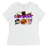 White Counselor Halloween Ladies Tee - LillyAllenDesigns