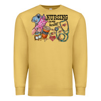 Antique Gold nursing in my heart Premium Sweatshirt - RacoonDesign