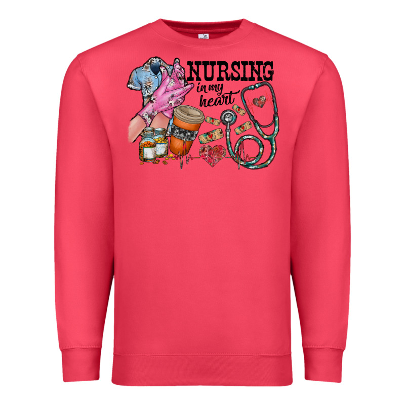 Nursing In My Heart Premium Sweatshirt by RacoonDesign | Teevron