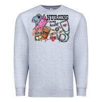 Heather Grey nursing in my heart Premium Sweatshirt - RacoonDesign