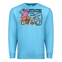 Ocean Blue nursing in my heart Premium Sweatshirt - RacoonDesign