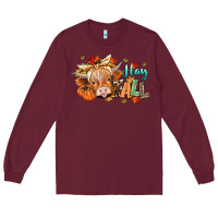 Burgundy hay fall Long Sleeve Tee - CowGirlArtShop