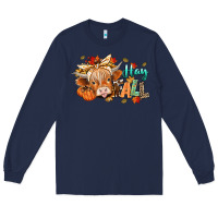Navy hay fall Long Sleeve Tee - CowGirlArtShop