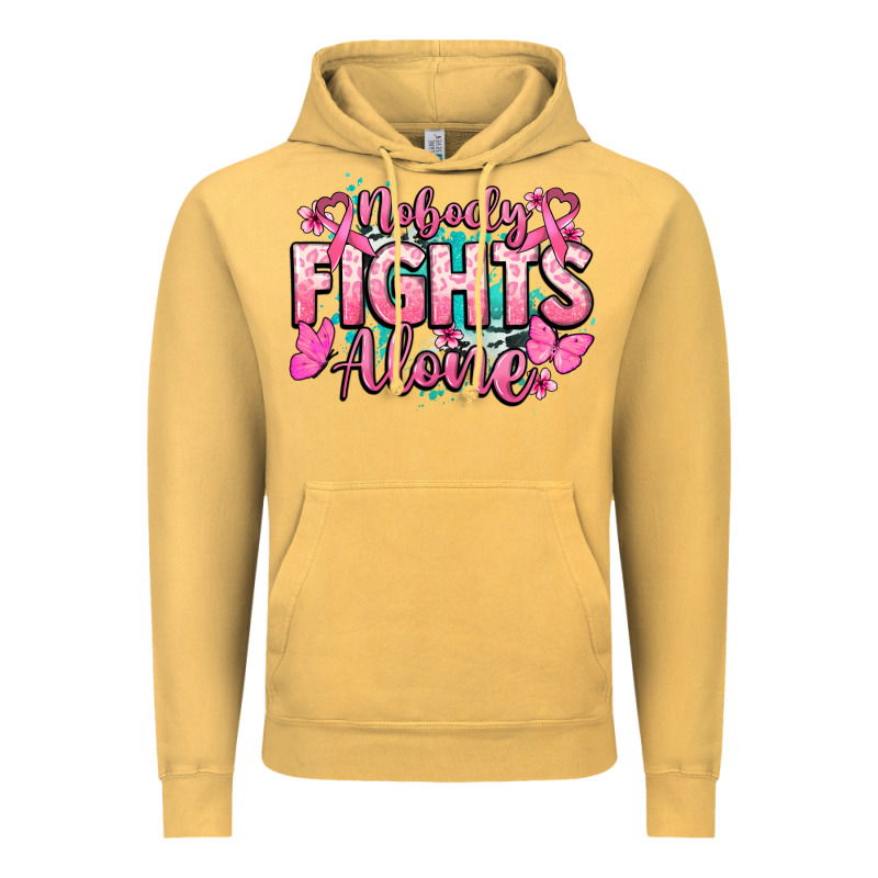 Nobody Fights Alone Cancer Awareness Vintage Hoodie by HowdyJamesFarm | Teevron
