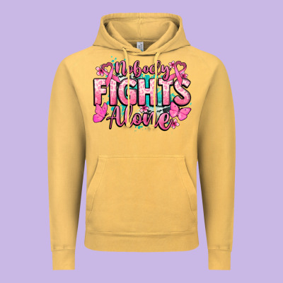 Nobody Fights Alone Cancer Awareness Vintage Hoodie Designed By Howdyjamesfarm