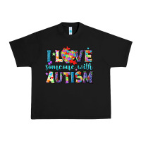 Black I love someone with Autism Urban Heavy Tee - NancyCooperArtShop
