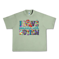 Oil Green I love someone with Autism Urban Heavy Tee - NancyCooperArtShop