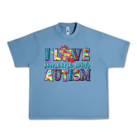 Pebble Blue I love someone with Autism Urban Heavy Tee - NancyCooperArtShop