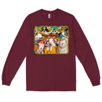 Burgundy autumn sheeps Long Sleeve Tee - Jasminsmagicworld