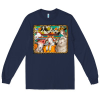 Navy autumn sheeps Long Sleeve Tee - Jasminsmagicworld