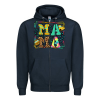 Navy School bus driver mama Mother's day Zipper Hoodie - LillyAllenDesigns