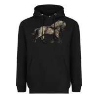 Black Belgian Horse Heavyweight Hoodie - LillyAllenDesigns