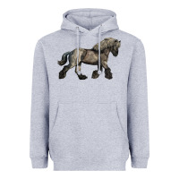 Heather Grey Belgian Horse Heavyweight Hoodie - LillyAllenDesigns
