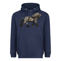 Navy Belgian Horse Heavyweight Hoodie - LillyAllenDesigns