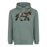 Sage Belgian Horse Heavyweight Hoodie - LillyAllenDesigns