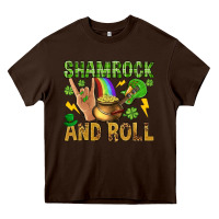 Chocolate Brown Shamrock and roll Heavy Core Tee - BundleAndBundleShop