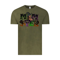 Vintage Olive Momster with witch Vintage Tee - NancyCooperArtShop