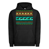 Pigment Black turquoise horse and bullskull aztec  pattern Urban Hoodie - BarkalooDesign
