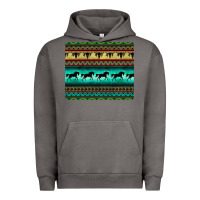 Pigment Tornado turquoise horse and bullskull aztec  pattern Urban Hoodie - BarkalooDesign