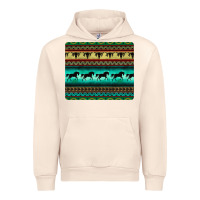 Sandshell turquoise horse and bullskull aztec  pattern Urban Hoodie - BarkalooDesign