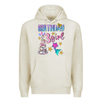 Oatmeal Heather birthday girl 3 Premium Hoodie - BundleAndBundleShop