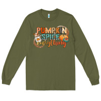 Army Green pumpkin spice everything Long Sleeve Tee - CowGirlArtShop