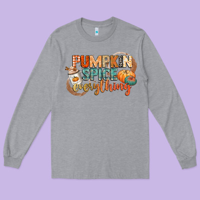Pumpkin Spice Everything Long Sleeve Tee Designed By Cowgirlartshop