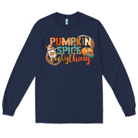 Navy pumpkin spice everything Long Sleeve Tee - CowGirlArtShop