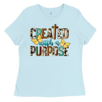Baby Blue Created With A Purpose Ladies Tee - LillyAllenDesigns