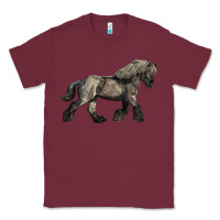 Burgundy Belgian Horse Classic Tee - LillyAllenDesigns