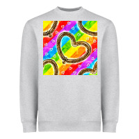 Heather Grey Pride lgbtq leopard heart balloons pattern Heavyweight Sweatshirt - BundleAndBundleShop