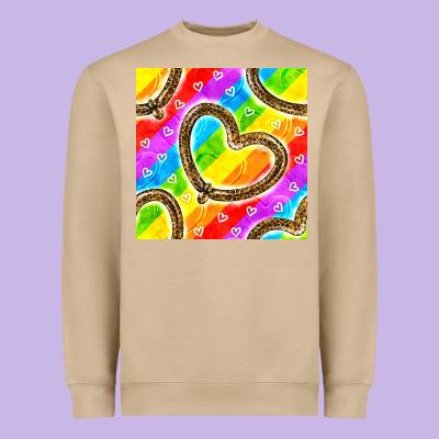Pride Lgbtq Leopard Heart Balloons Pattern Heavyweight Sweatshirt Designed By Bundleandbundleshop