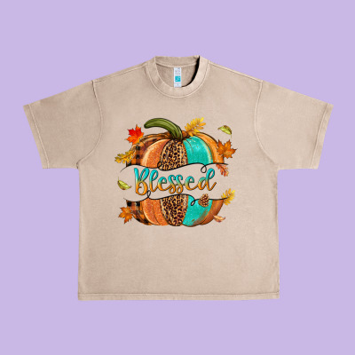 Blessed Pumpkin Urban Heavy Tee Designed By Nancycooperartshop