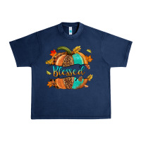 Navy Blessed pumpkin Urban Heavy Tee - NancyCooperArtShop