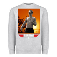 Heather Grey rooster topgun retro Heavyweight Sweatshirt - lanVoArt