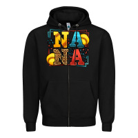 Black Softball nana leopard frame Zipper Hoodie - LillyAllenDesigns