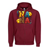 Burgundy Softball nana leopard frame Zipper Hoodie - LillyAllenDesigns