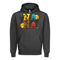 Charcoal Heather Softball nana leopard frame Zipper Hoodie - LillyAllenDesigns