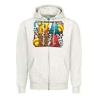 Oatmeal Heather Softball nana leopard frame Zipper Hoodie - LillyAllenDesigns