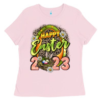 Bubblegum Pink Happy Easter 2023 Ladies Tee - LillyAllenDesigns