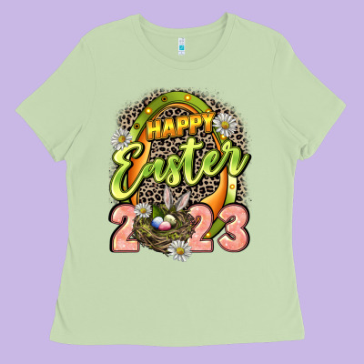 Happy Easter 2023 Ladies Tee Designed By Lillyallendesigns