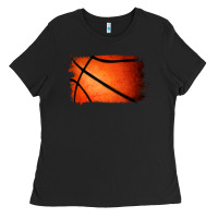 Black Basketball Brushstroke Ladies Tee - RanaPortraitStore