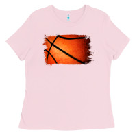 Bubblegum Pink Basketball Brushstroke Ladies Tee - RanaPortraitStore