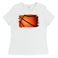 White Basketball Brushstroke Ladies Tee - RanaPortraitStore