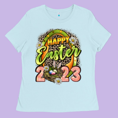 Happy Easter 2023 Ladies Tee Designed By Lillyallendesigns