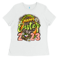 White Happy Easter 2023 Ladies Tee - LillyAllenDesigns