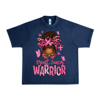 Navy brest cancer warrior afro messy bun Urban Heavy Tee - texasbilliewilder