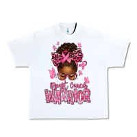 White brest cancer warrior afro messy bun Urban Heavy Tee - texasbilliewilder
